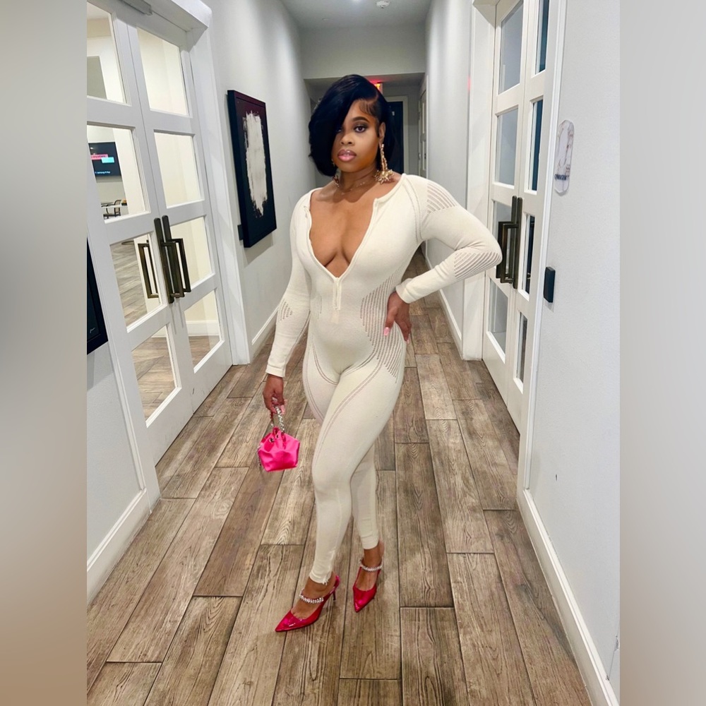 Cream jumpsuit